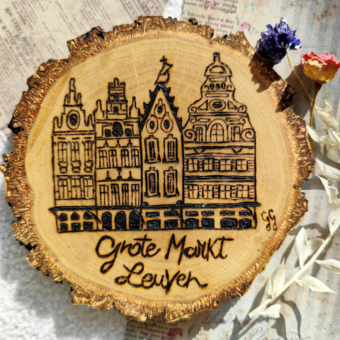 Hand Crafted Wood Burned Art- Grote Markt