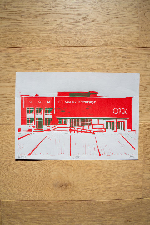 Opek, Vaartkom - Limited Edition Lino Print
