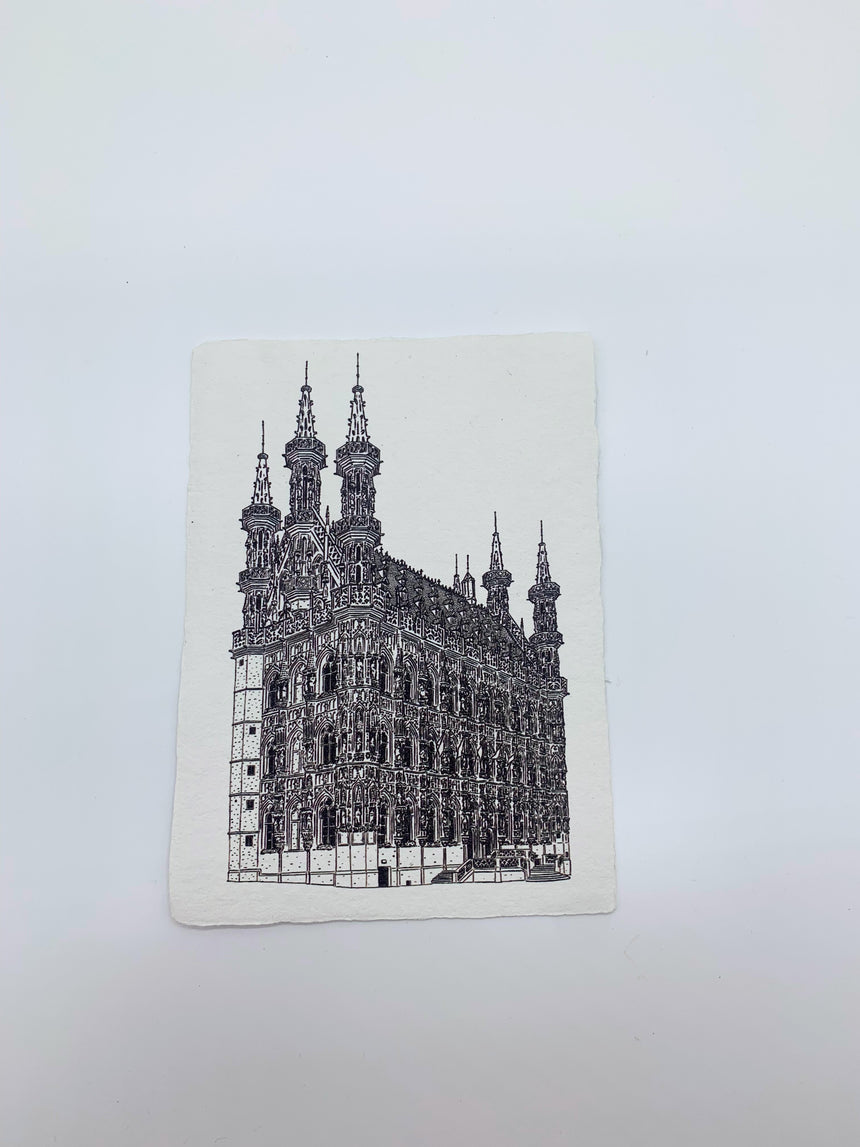 Postcard- Handmade Recycled Paper- Old Town Hall
