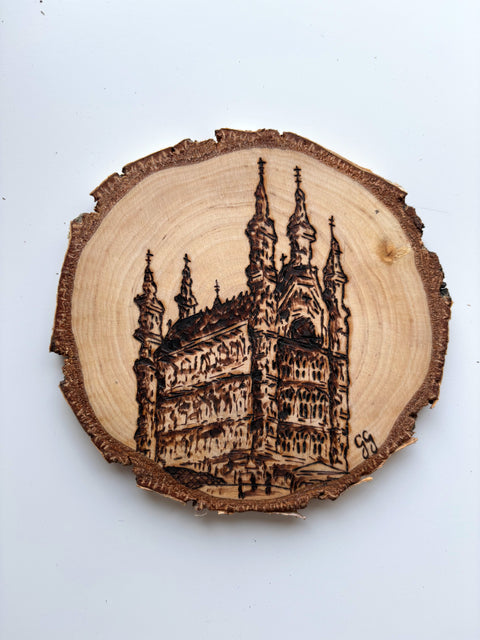 Handcrafted Wood Burned Art - Old Town Hall