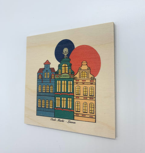 Wood Print – De Wereld and Oude Markt
