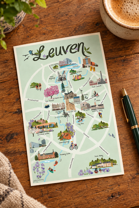 Postcard- Leuven Map