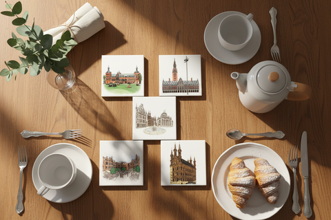 Coaster, Mini Ceramic Set – Leuven Landmarks