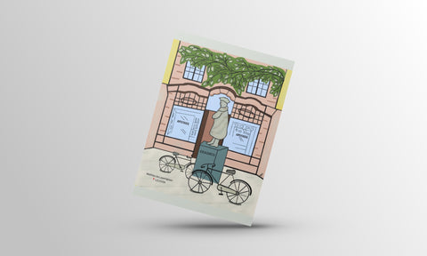 Erasmus, Leuven Gift Postcard Series featuring colorful and artistic illustrations blending fantasy and reality. Perfect for sending messages, gifting, or home decor