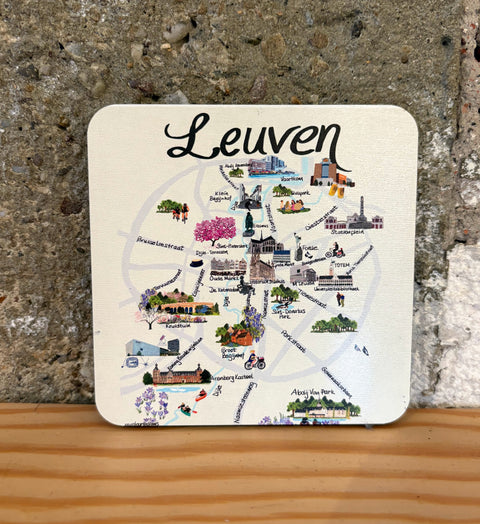 Coaster, wooden - Leuven Map