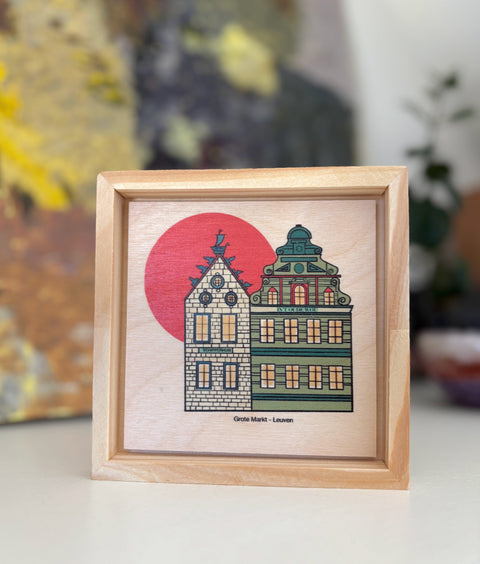 Wood Print – Grote Markt and De Scheiphenhuis