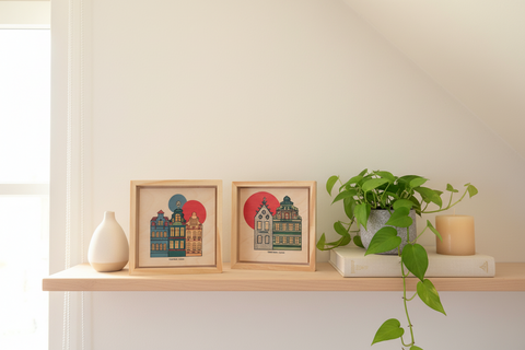 Wood Print Set - Old Houses of Leuven