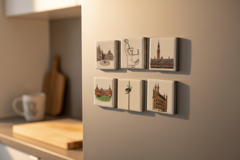 Fridge Magnet Set, ceramic– Leuven Landmarks
