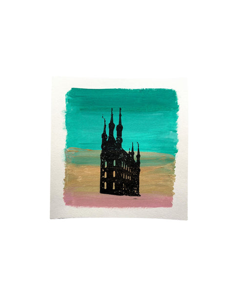 Poster- Lino Print, Mix Colour - Leuven Town Hall