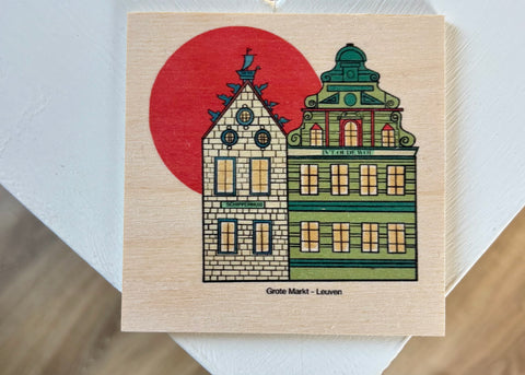 Wood Print – Grote Markt and De Scheiphenhuis