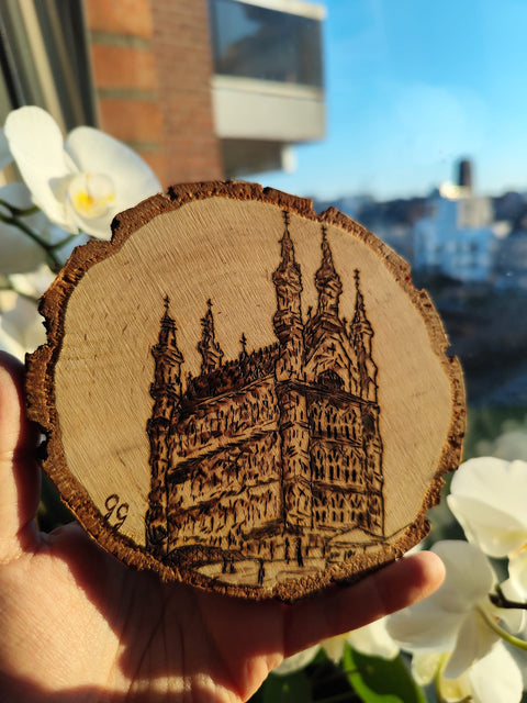 Handcrafted Wood Burned Art - Old Town Hall