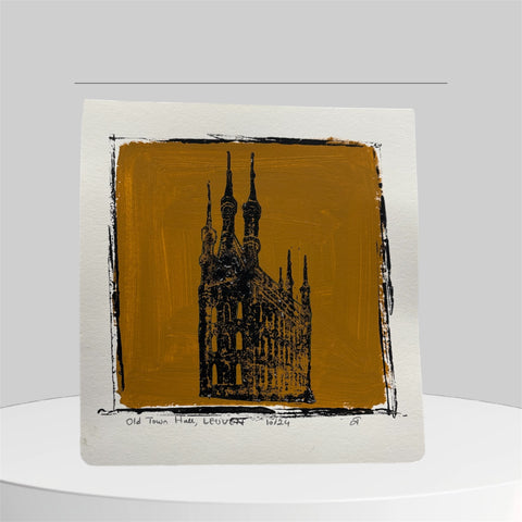 Poster- Lino Print, Mix Colour - Leuven Town Hall