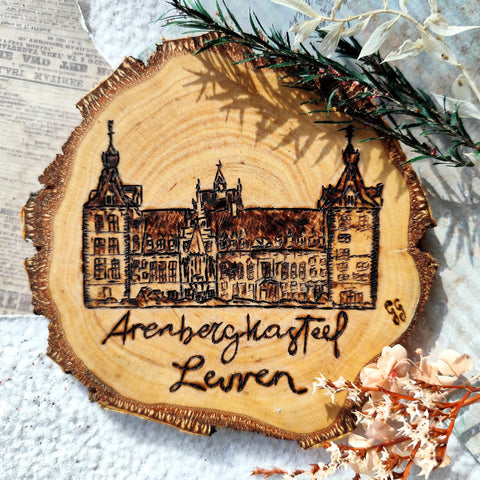 Handcrafted Wood Burned Art- Arenberg Castle