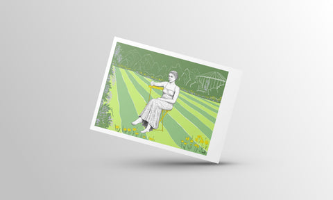 A beautifully illustrated postcard featuring ‘Zittend Meisje’ (A Lady in the Botanical Garden), a statue by Lydia Stefa located in Leuven’s Botanical Garden. Part of a series celebrating the city’s renowned female statues. Printed on high-quality American Bristol paper and includes a matching envelope, perfect for mailing, gifting, or collecting.