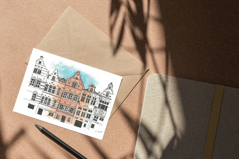 Postcard -Oude Markt View, Leuven