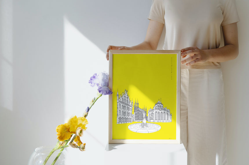 Poster ‘Grote Markt’ - Yellow Background