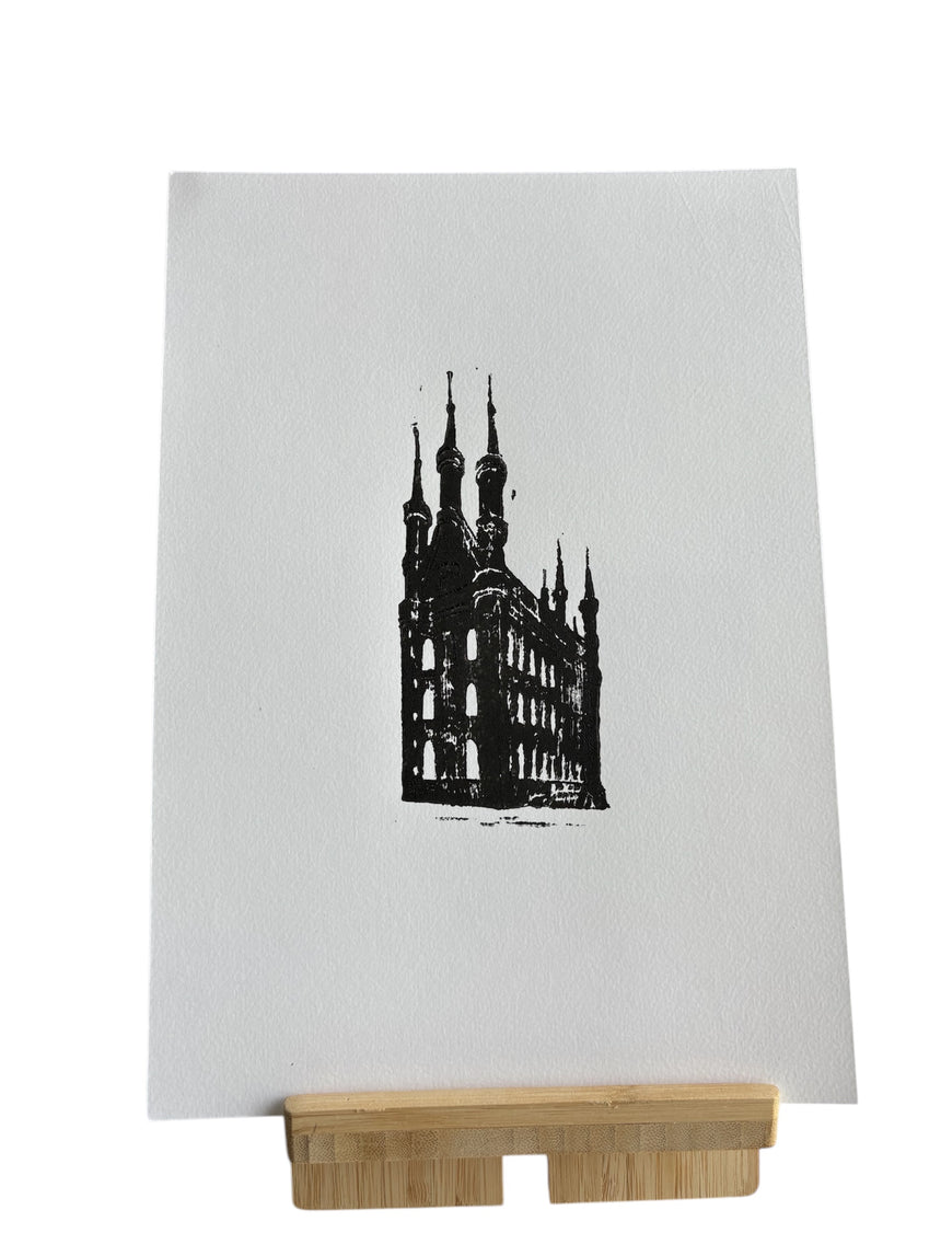 Lino Print ‘Old Town Hall ‘ poster