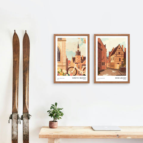 A4-sized illustrated print of Leuven featuring detailed city landmarks and cozy streets. Printed on 250g Nautilus Classic paper, perfect for framing or hanging.