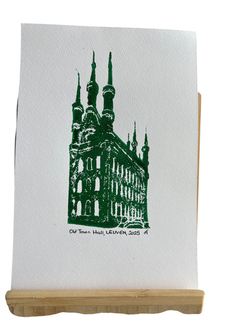 Poster – Old Town Hall, Leuven (Lino Print)