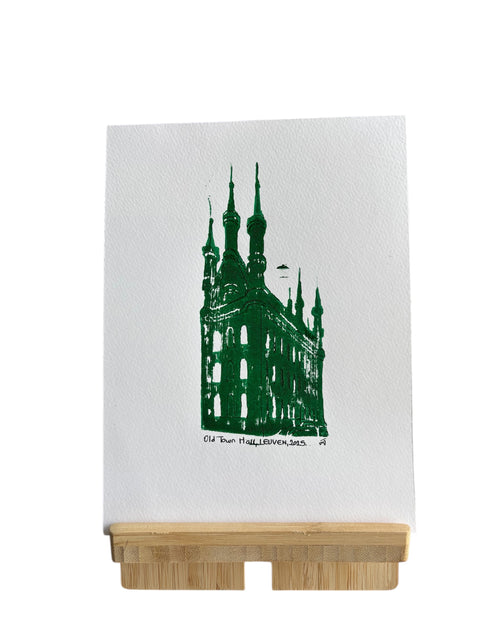 Poster – Old Town Hall, Leuven (Lino Print)