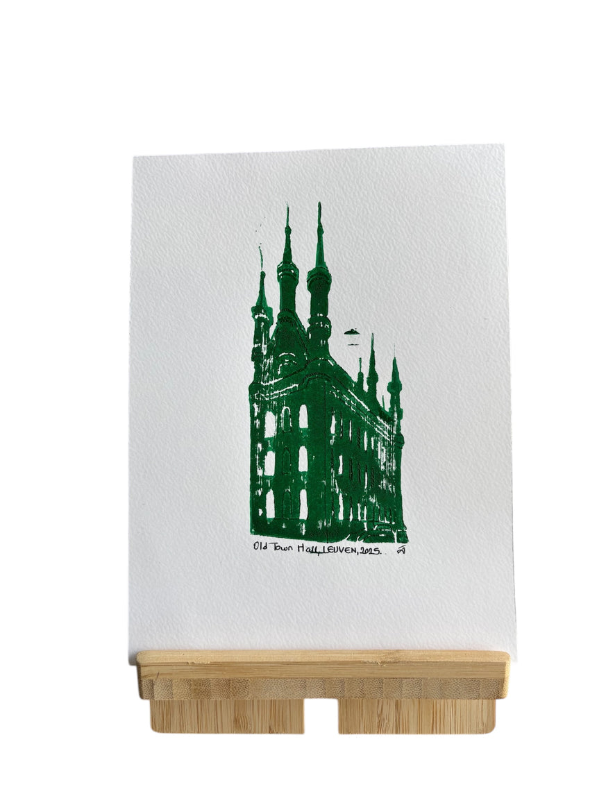 Lino print  'Old Town Hall' poster