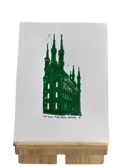 Lino Print – Old Town Hall, Leuven