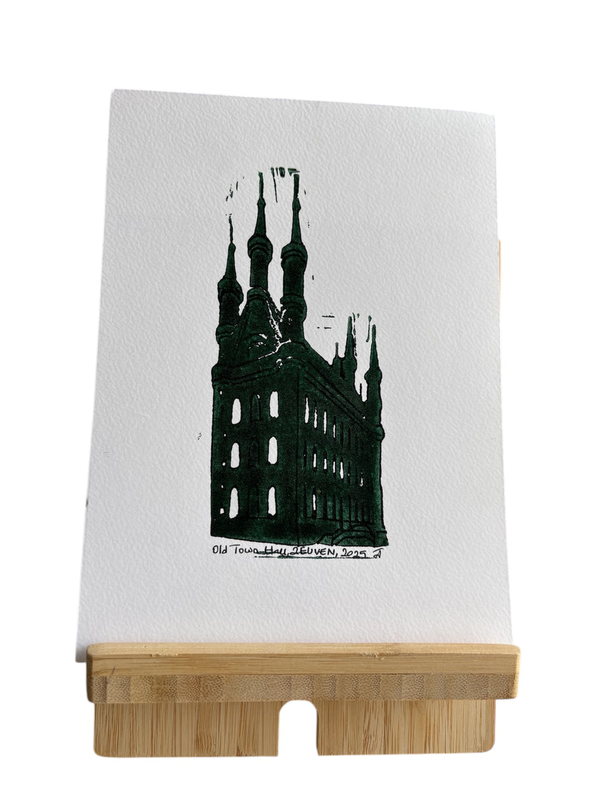 Lino print  'Old Town Hall' poster