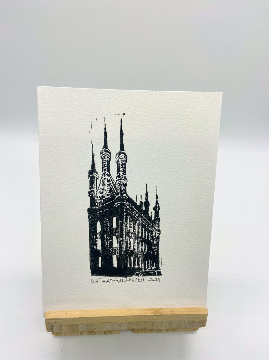 Lino print-  Old Town Hall of Leuven