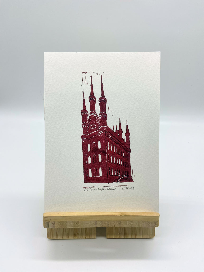 Lino Print- 'Old Town Hall , Leuven'