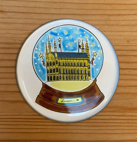 Epoxy Fridge Magnet - Old Town Hall in the Snowball