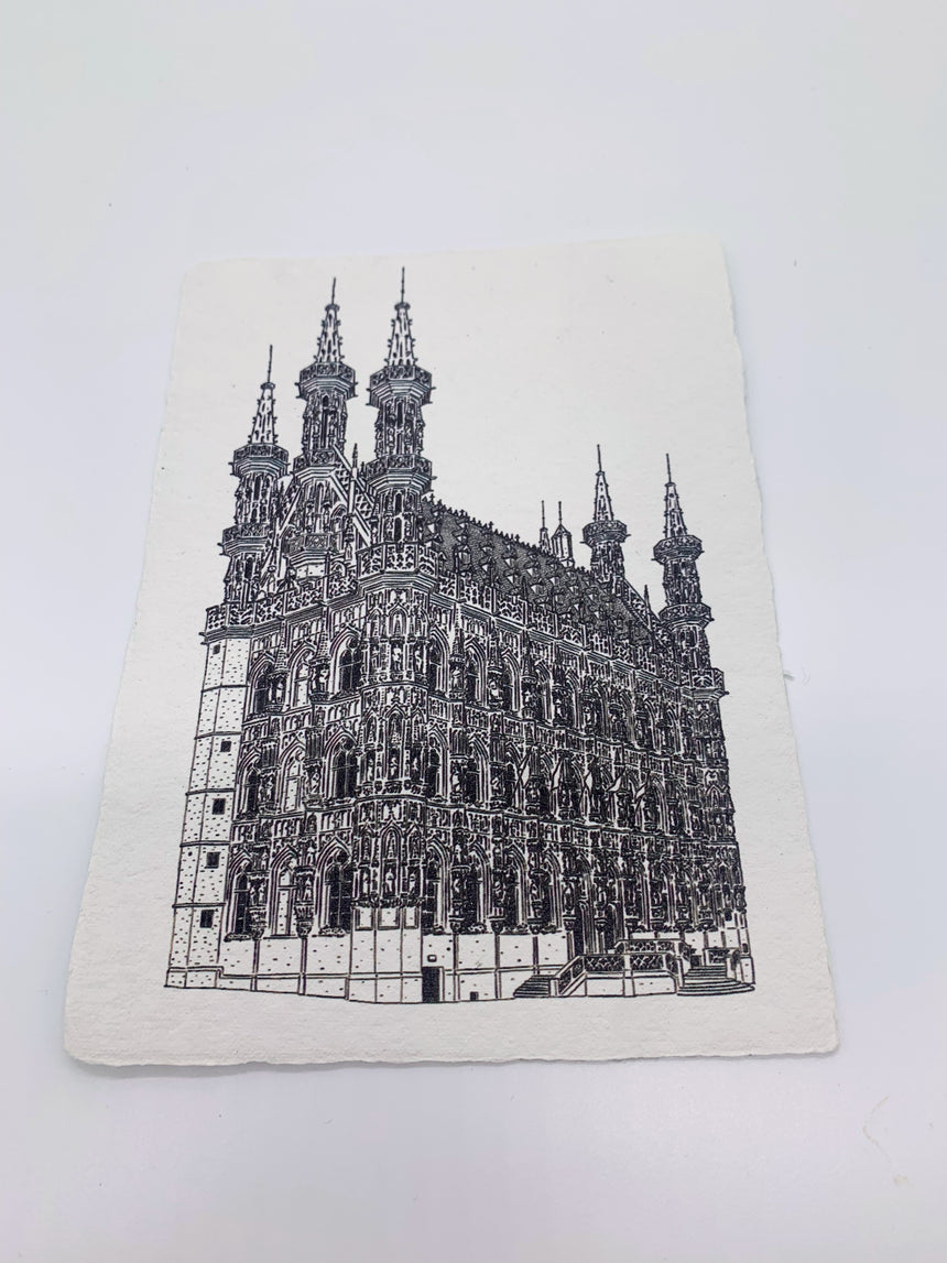 Postcard- Handmade Recycled Paper- Old Town Hall