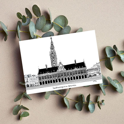 Leuven in Lines is a limited edition postcard series featuring  iconic landmarks. 