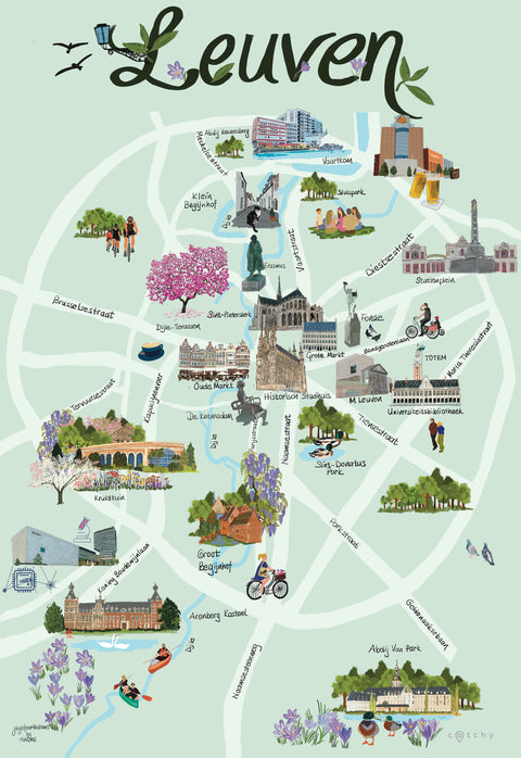 Poster- Leuven Map (Green, English)