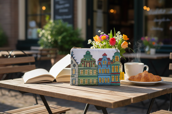 Special design Leuven themd zipper pouches. 