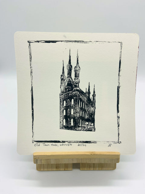 Lino Print – Old Town Hall, Leuven