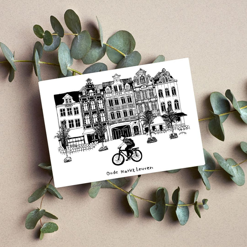 Leuven in Lines is a limited edition postcard series featuring iconic landmarks