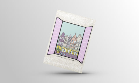 Leuven Gift Postcard Series featuring colorful, artistic illustrations blending fantasy and reality. Perfect for mailing, gifting, or decorating your space