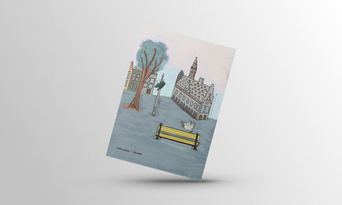 Leuven Gift Postcard Series featuring colorful and artistic illustrations blending fantasy and reality. Perfect for sending messages, gifting, or home decor