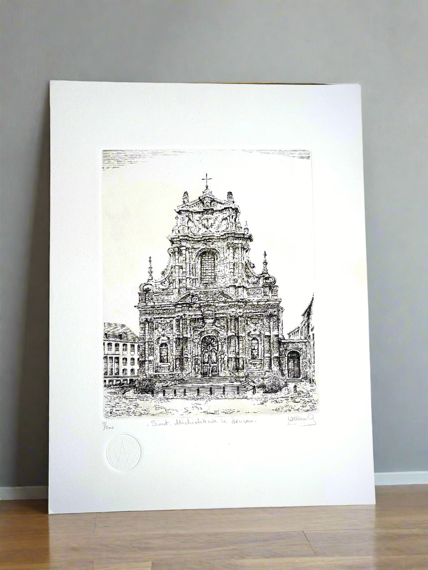 Poster- Etching , Sint Michielskerk te Leuven