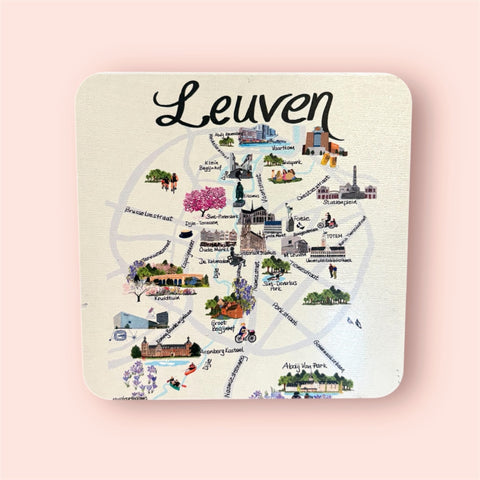 Coaster, wooden - Leuven Map