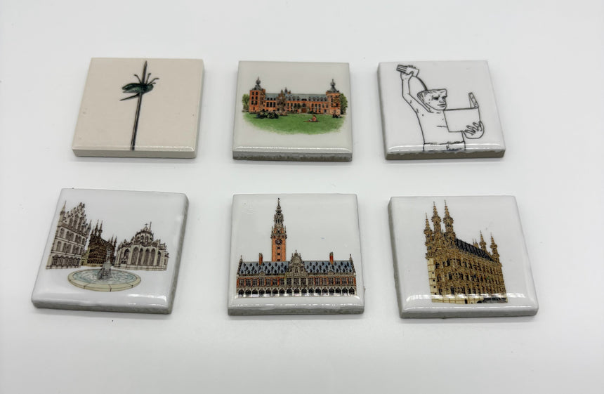 Ceramic Fridge Magnet Set- Leuven Landmarks