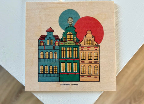 Wood Print – De Wereld and Oude Markt