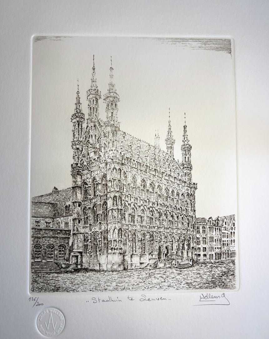 Poster- Etching, Stadhuis te Leuven