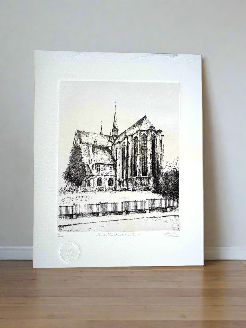 Poster- Etching, Sint  Kwintenkerk te Leuven