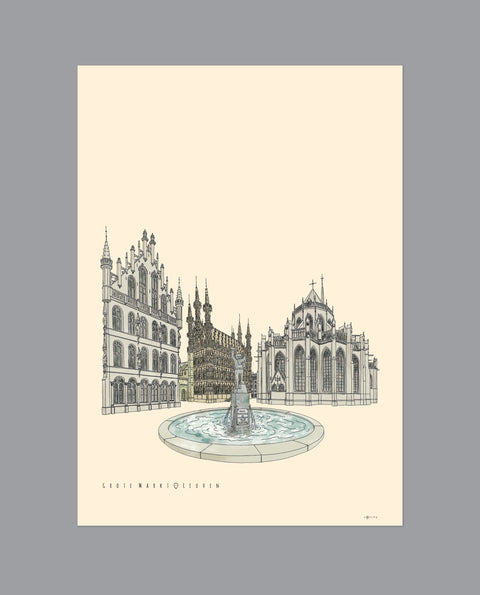 Leuven Grote Markt Poster 